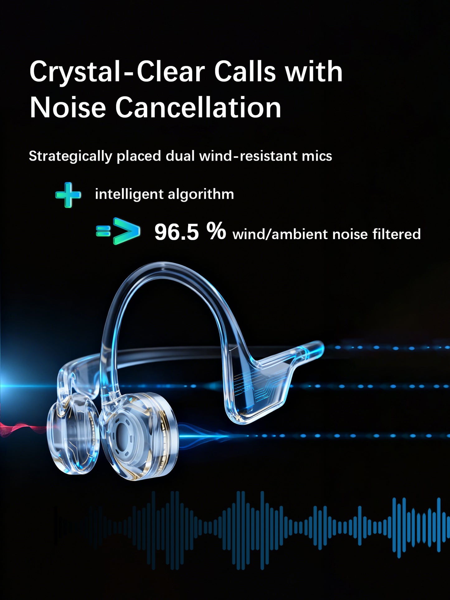 Essonio Ultra-Lightweight (26g) Bone Conduction Headphones, Bluetooth 5.3 Wireless Open-Ear Headphones with 16GB MP3, IP68 Waterproof for Swimming, 8H Battery, Secure for Running, Sports