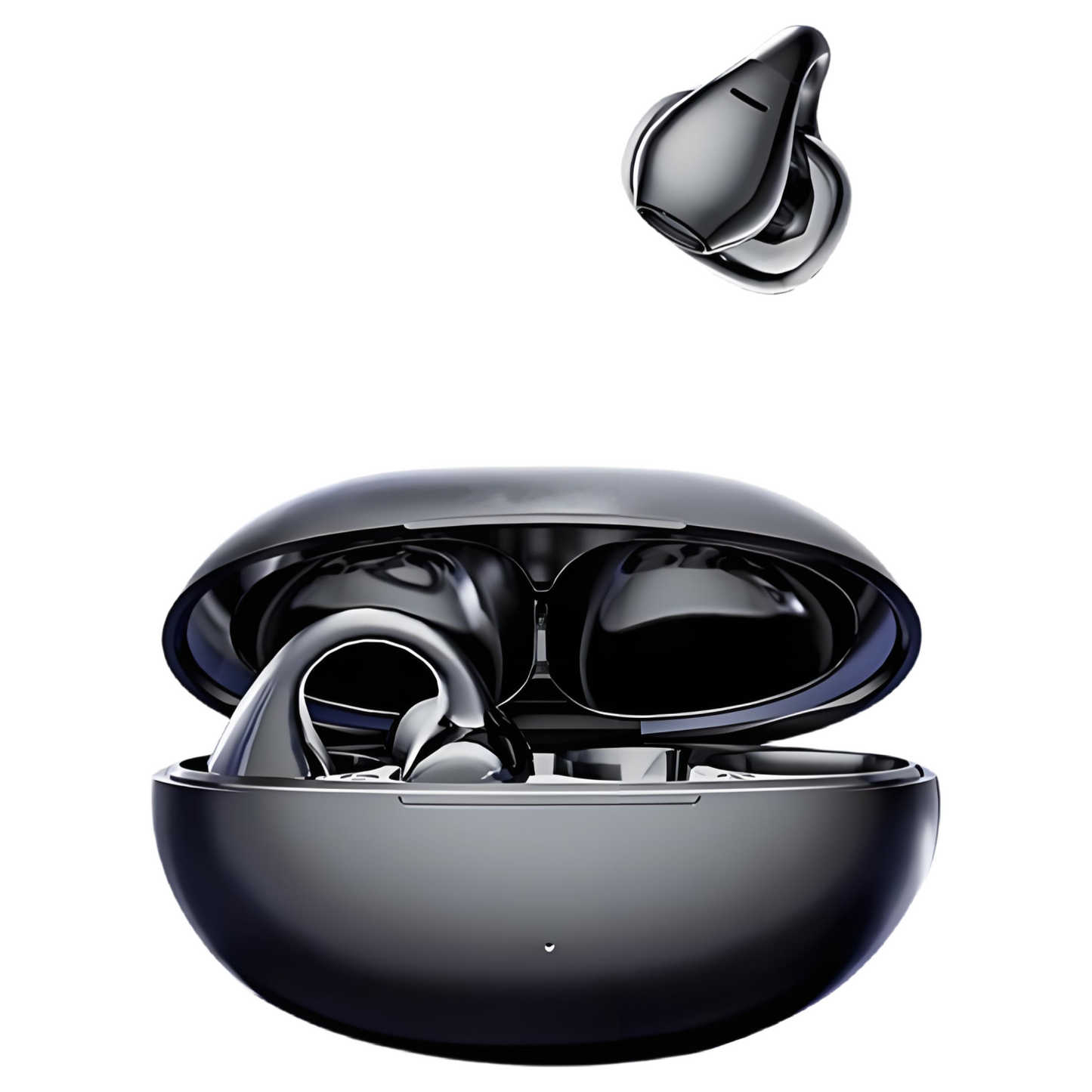 Open Ear Earphones with Bluetooth5.4, Ultra light clip wireless earbuds AI call Noise Cancelling, 68H Playtime, Dual Device Sync, Waterproof Wireless Earbuds for Running, Cycling, Gym & Work