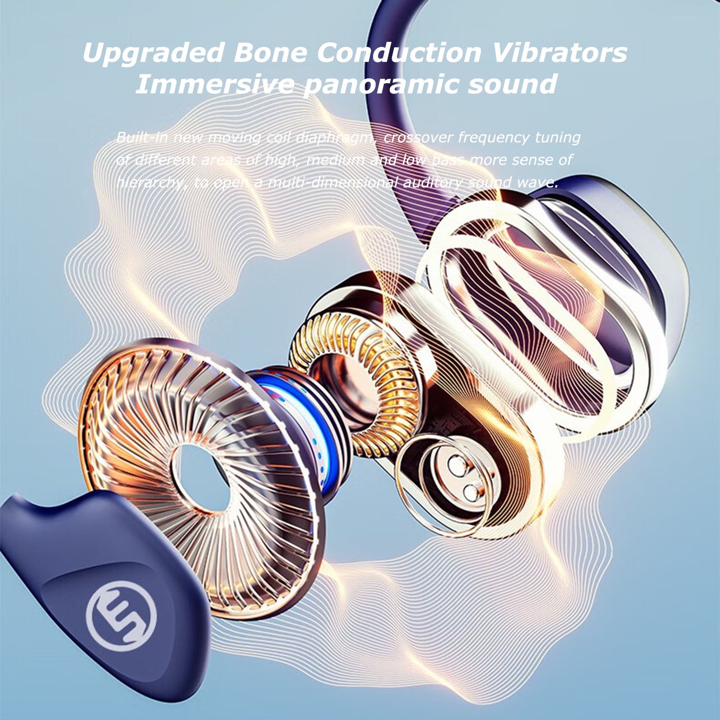 Open-ear Headphones Bluetooth5.3 with Mic IPX8 Swimming Bone Conduction Headset Built-in 32G Memory | ESSONIO-911 for Swimming Running Cycling Exercise
