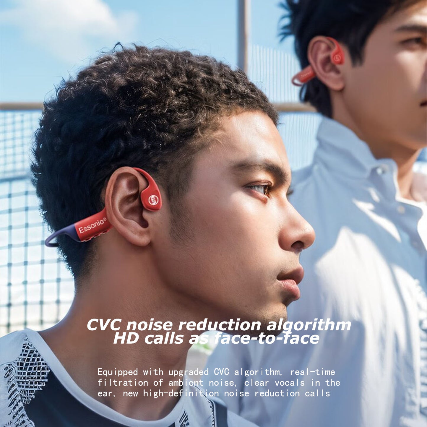 Open-ear Headphones Bluetooth5.3 with Mic IPX8 Swimming Bone Conduction Headset Built-in 32G Memory | ESSONIO-911 for Swimming Running Cycling Exercise