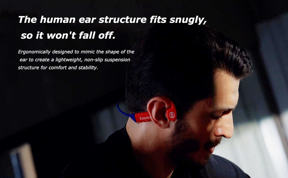 Open-ear Headphones Bluetooth5.3 with Mic IPX8 Swimming Bone Conduction Headset Built-in 32G Memory | ESSONIO-911 for Swimming Running Cycling Exercise