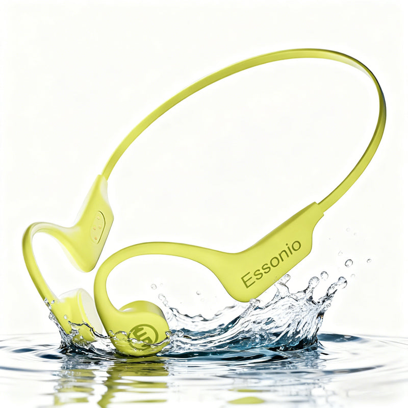Essonio Ultra-Lightweight (26g) Bone Conduction Headphones, Bluetooth 5.3 Wireless Open-Ear Headphones with 16GB MP3, IP68 Waterproof for Swimming, 8H Battery, Secure for Running, Sports 2