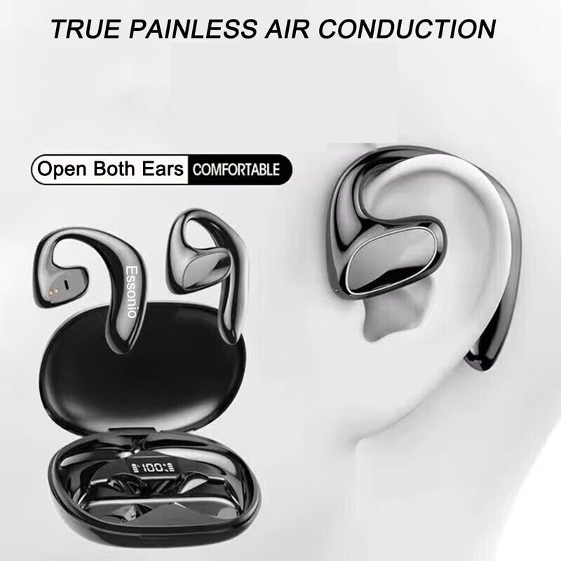 Essonio Open-Ear Headphones, True Wireless Bluetooth Earphones with Microphone, Low Latency Earhook Earbuds with 30 Hours of Playtime, Fast Charging, IP45 Water-Resistant, Bluetooth5.1 2
