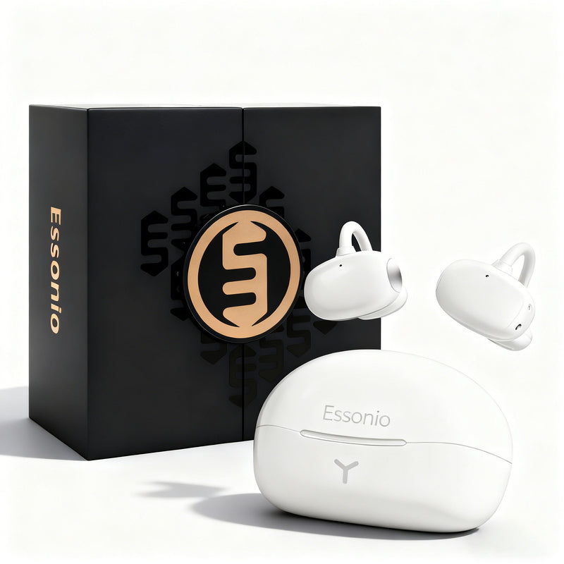 Essonio FC3 Open Ear Earbuds Wireless Bluetooth with 360° UFT 3.0 Spatial Audio & 70H Playtime IPX5 Waterproof Ultimate Lightweigh Fit Omni Tap Control Powerful Sound for Sports Work Daily 4