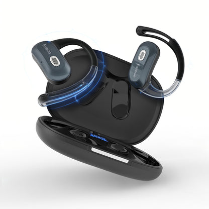 Open-Ear Headphones Over Ear Earbuds with Ear Hooks Directional Sound Bluetooth 6.0 35H Endurance, Dual-Layer Silicone Comfort ENC Clear Calls, IPX5 Sweat Resistant Workout Earphones