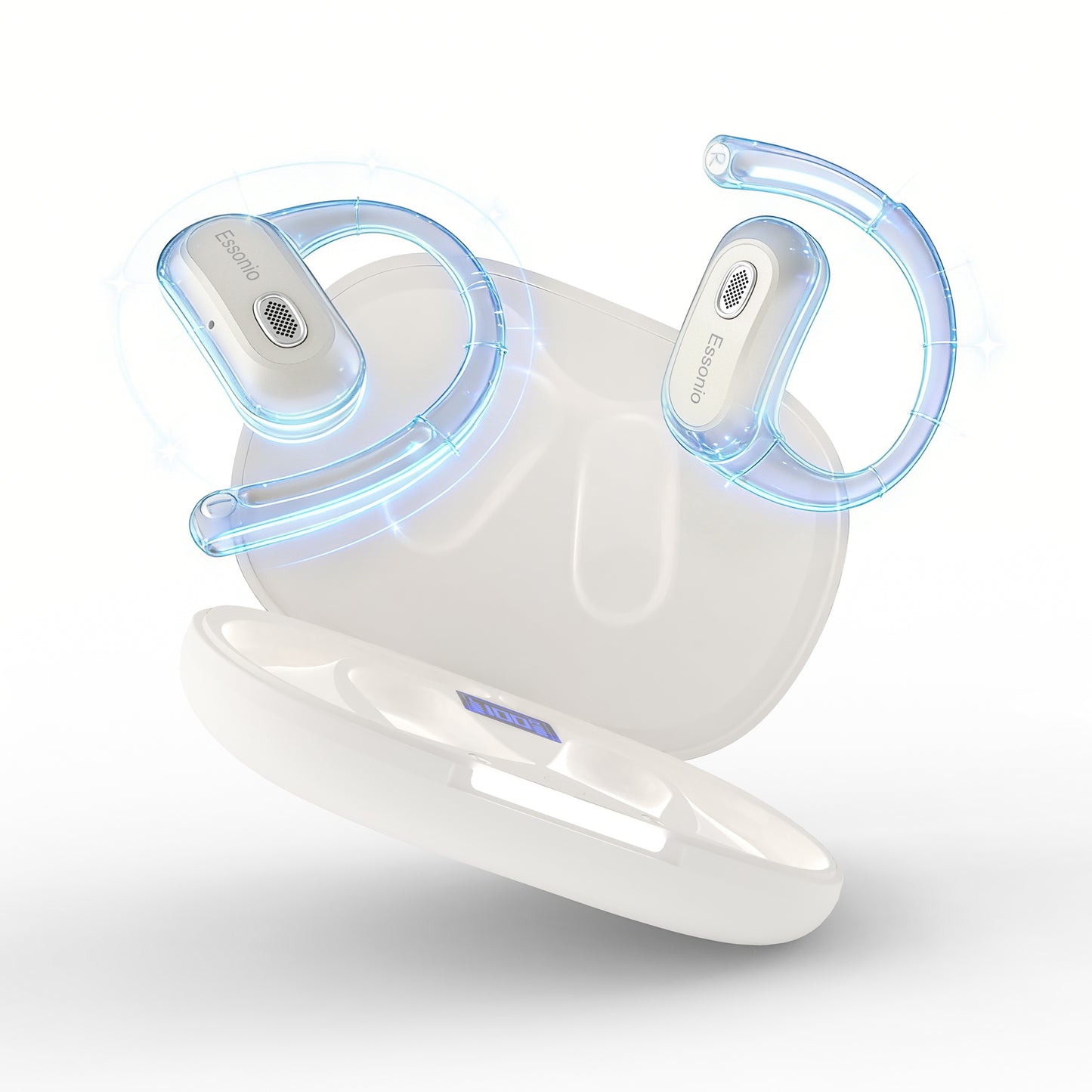 Open-Ear Headphones Over Ear Earbuds with Ear Hooks Directional Sound Bluetooth 6.0 35H Endurance, Dual-Layer Silicone Comfort ENC Clear Calls, IPX5 Sweat Resistant Workout Earphones