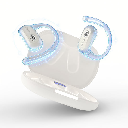 Open-Ear Headphones Over Ear Earbuds with Ear Hooks Directional Sound Bluetooth 6.0 35H Endurance, Dual-Layer Silicone Comfort ENC Clear Calls, IPX5 Sweat Resistant Workout Earphones
