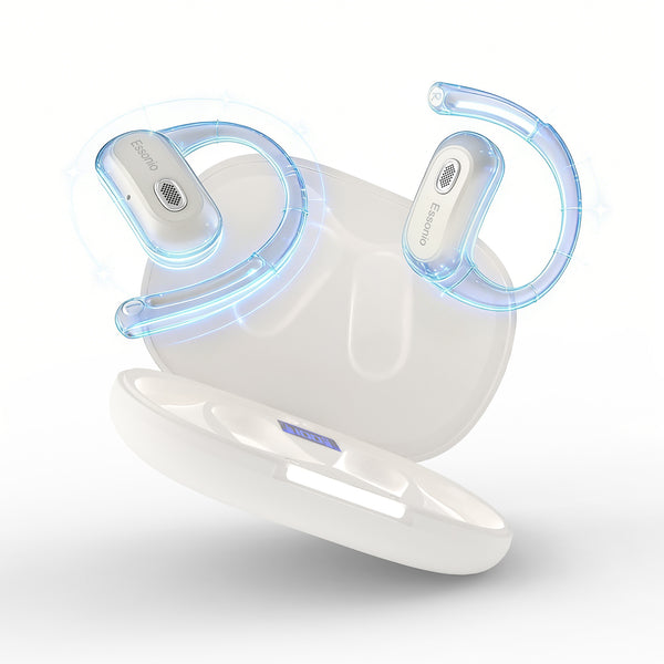 Open-Ear Headphones Over Ear Earbuds with Ear Hooks Directional Sound Bluetooth 6.0 35H Endurance, Dual-Layer Silicone Comfort ENC Clear Calls, IPX5 Sweat Resistant Workout Earphones