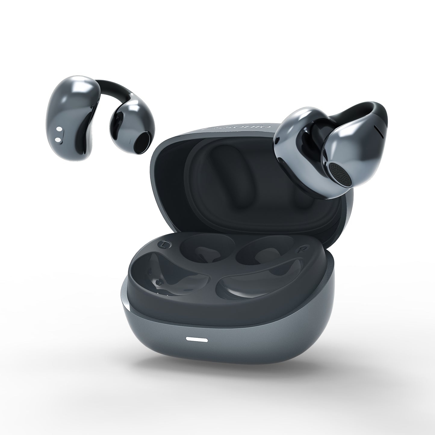 Open Ear Clip On Earbuds Air Conduction Wireless Headphones, Premium Master-Tuned Sound, Bluetooth 6.0, Ultra-Comfort Titanium Fit, AI Clear Calls, IPX5 Waterproof for Sports Running Workout Office