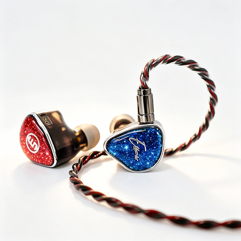ESSONIO ES-C14 Hybrid 5-Driver IEMs – in Ear Monitors Earbuds | Wired Earbuds with 2DD, BA, Bone Conduction and Planar Driver, Studio-Grade Instrument Monitoring, HIFI Headphones