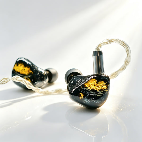 Essonio ES-C19 in-Ear Monitors, 5 Knowles BA Drivers Wired IEMs, Noise Cancelling Audiophile Earbuds, Hi-Res Vocal Monitor with 4.4mm Balanced Silver-Plated Cable for Studio Mixing, Stage, Musicians