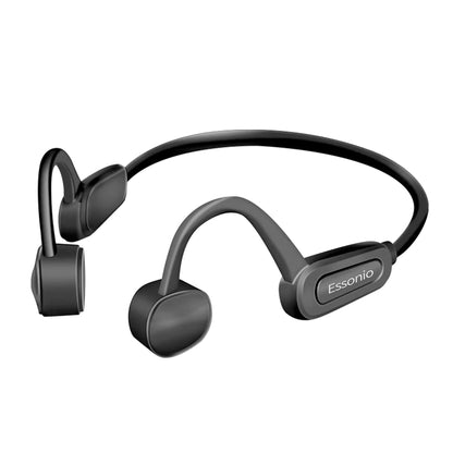 Essonio Bone Conduction Headphones IP68 Waterproof for Swimming, 32GB MP3 Player Bluetooth 5.3 Open Ear Headphones, 12H Battery, Secure Fit for Running & Cycling Black