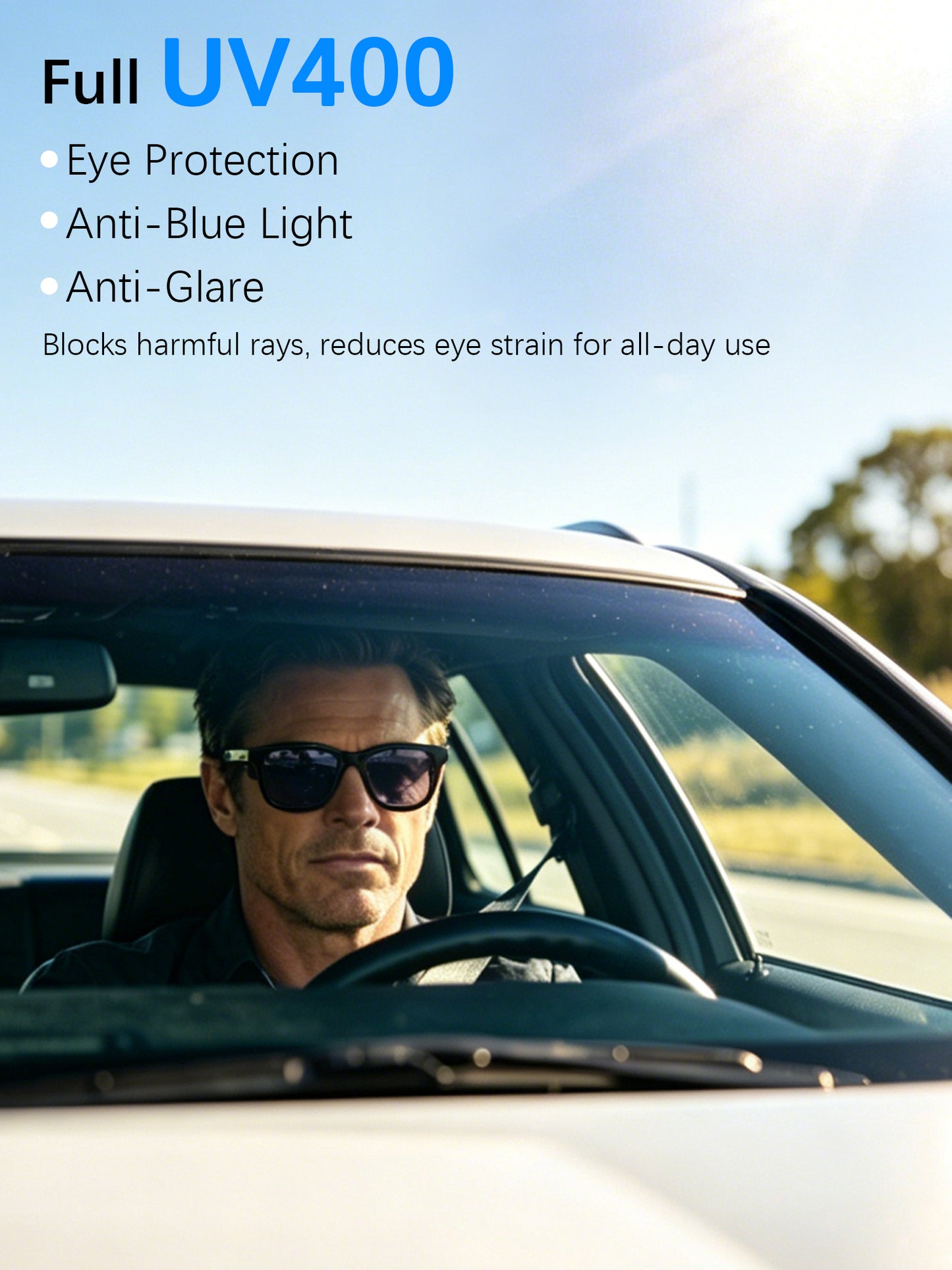 S1 AI Smart Glasses, 0.1s Fast Electrochromic Sunglasses, 4-Speed Adjustable Transmittance, Bluetooth 5.4 Open Ear Audio, UV400 Anti-Blue Light Button Control Eyewear for Men Women Driving Sports Gift