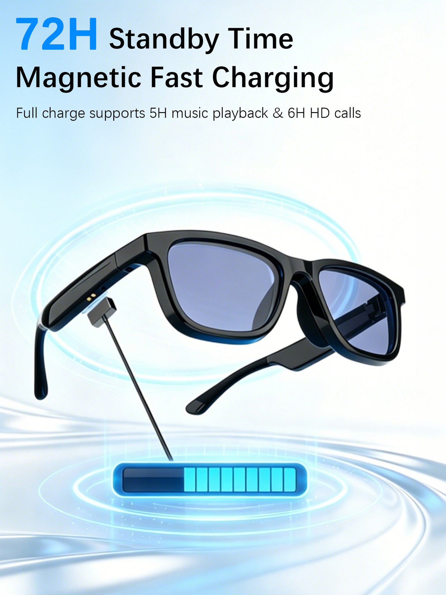 S1 AI Smart Glasses, 0.1s Fast Electrochromic Sunglasses, 4-Speed Adjustable Transmittance, Bluetooth 5.4 Open Ear Audio, UV400 Anti-Blue Light Button Control Eyewear for Men Women Driving Sports Gift