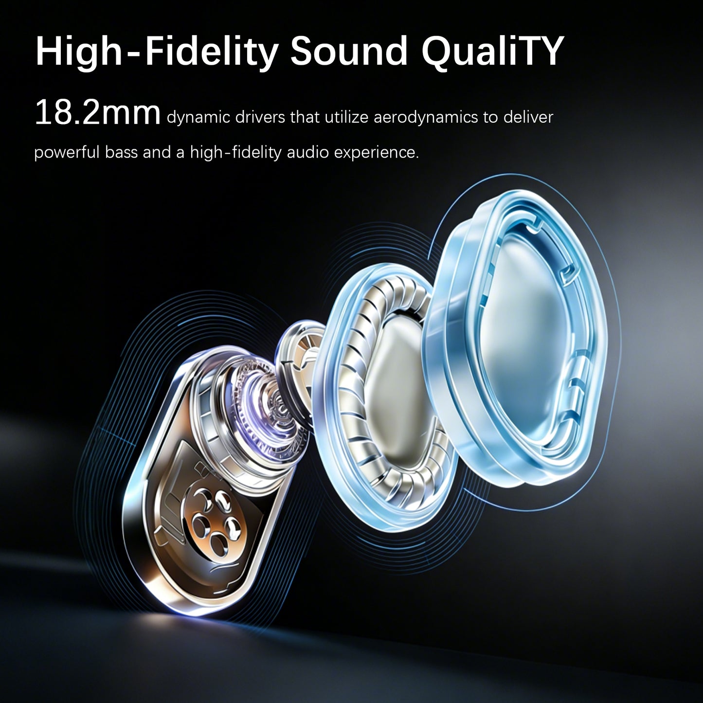 Open-Ear Headphones Over Ear Earbuds with Ear Hooks Directional Sound Bluetooth 6.0 35H Endurance, Dual-Layer Silicone Comfort ENC Clear Calls, IPX5 Sweat Resistant Workout Earphones