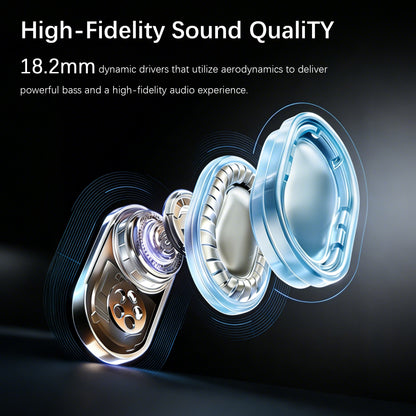 Open-Ear Headphones Over Ear Earbuds with Ear Hooks Directional Sound Bluetooth 6.0 35H Endurance, Dual-Layer Silicone Comfort ENC Clear Calls, IPX5 Sweat Resistant Workout Earphones