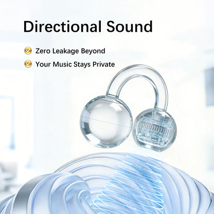 Essonio Ultra Open Ear Earbuds Removable Washable Case Wireless Clip On Headphones Powerful Sound Bluetooth 6.0 Dual Device Sync AI Clear Calls Waterproof for Sports Work Black