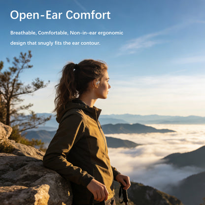 Open-Ear Headphones Over Ear Earbuds with Ear Hooks Directional Sound Bluetooth 6.0 35H Endurance, Dual-Layer Silicone Comfort ENC Clear Calls, IPX5 Sweat Resistant Workout Earphones