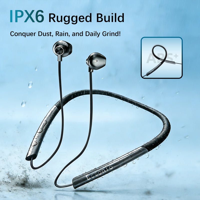 Neckband Bluetooth Earbuds with Mic Hybrid Active Noise Cancelling, 24H Playtime, IPX5 Waterproof, Comfortable Magnetic Sport Headphones for Running, Work, Travel Red 4
