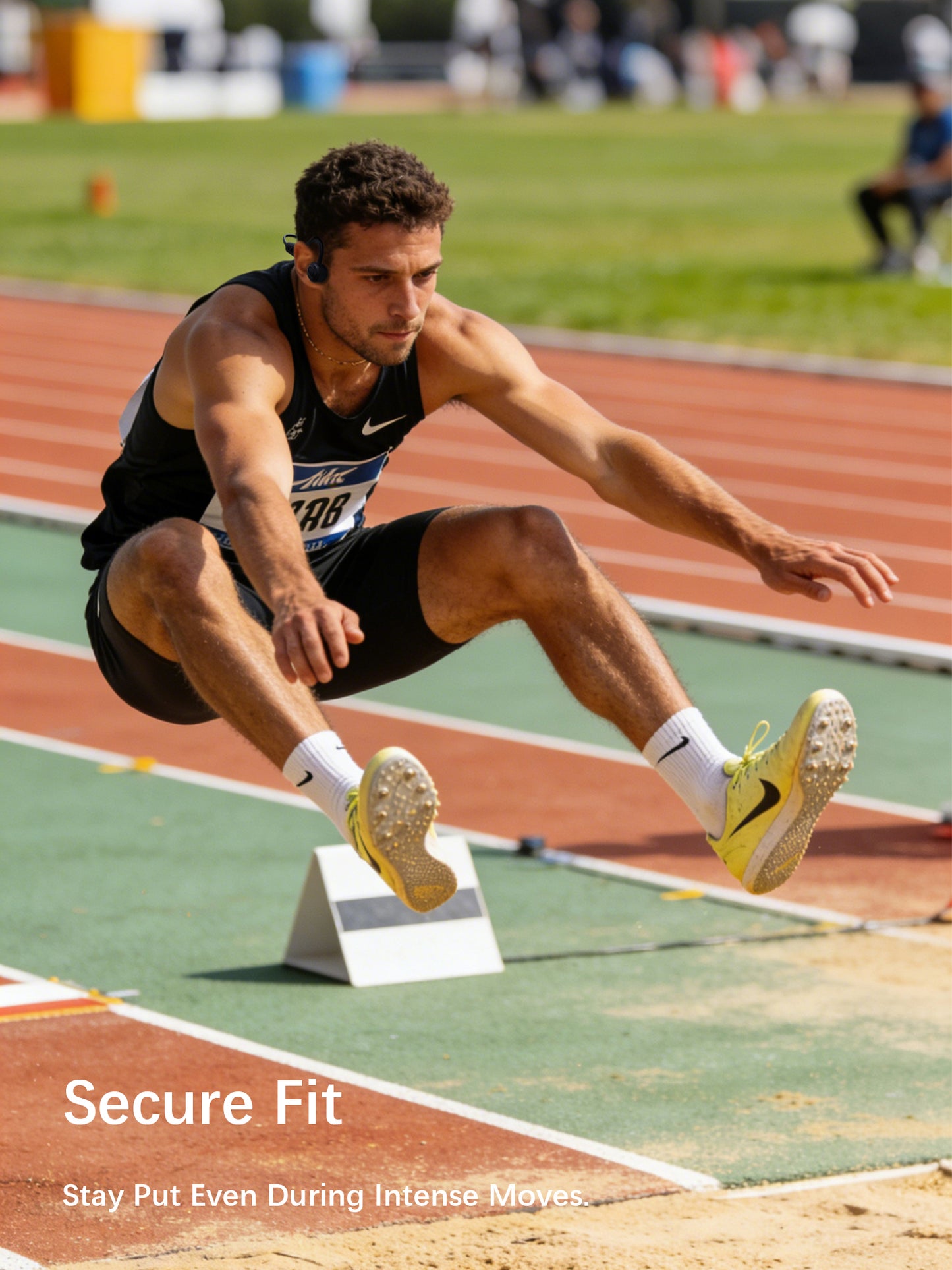 Essonio Bone Conduction Headphones IP68 Waterproof for Swimming, 32GB MP3 Player Bluetooth 5.3 Open Ear Headphones, 12H Battery, Secure Fit for Running & Cycling Black