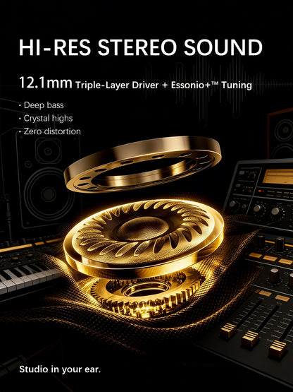 Open Ear Clip On Earbuds Air Conduction Wireless Headphones, Premium Master-Tuned Sound, Bluetooth 6.0, Ultra-Comfort Titanium Fit, AI Clear Calls, IPX5 Waterproof for Sports Running Workout Office