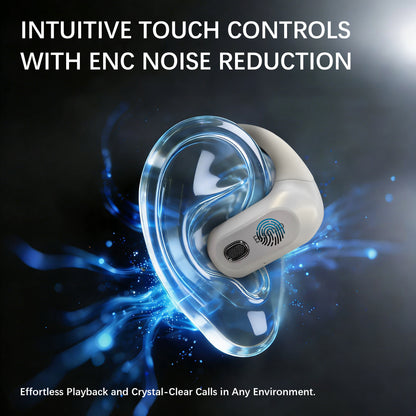 Open-Ear Headphones Over Ear Earbuds with Ear Hooks Directional Sound Bluetooth 6.0 35H Endurance, Dual-Layer Silicone Comfort ENC Clear Calls, IPX5 Sweat Resistant Workout Earphones