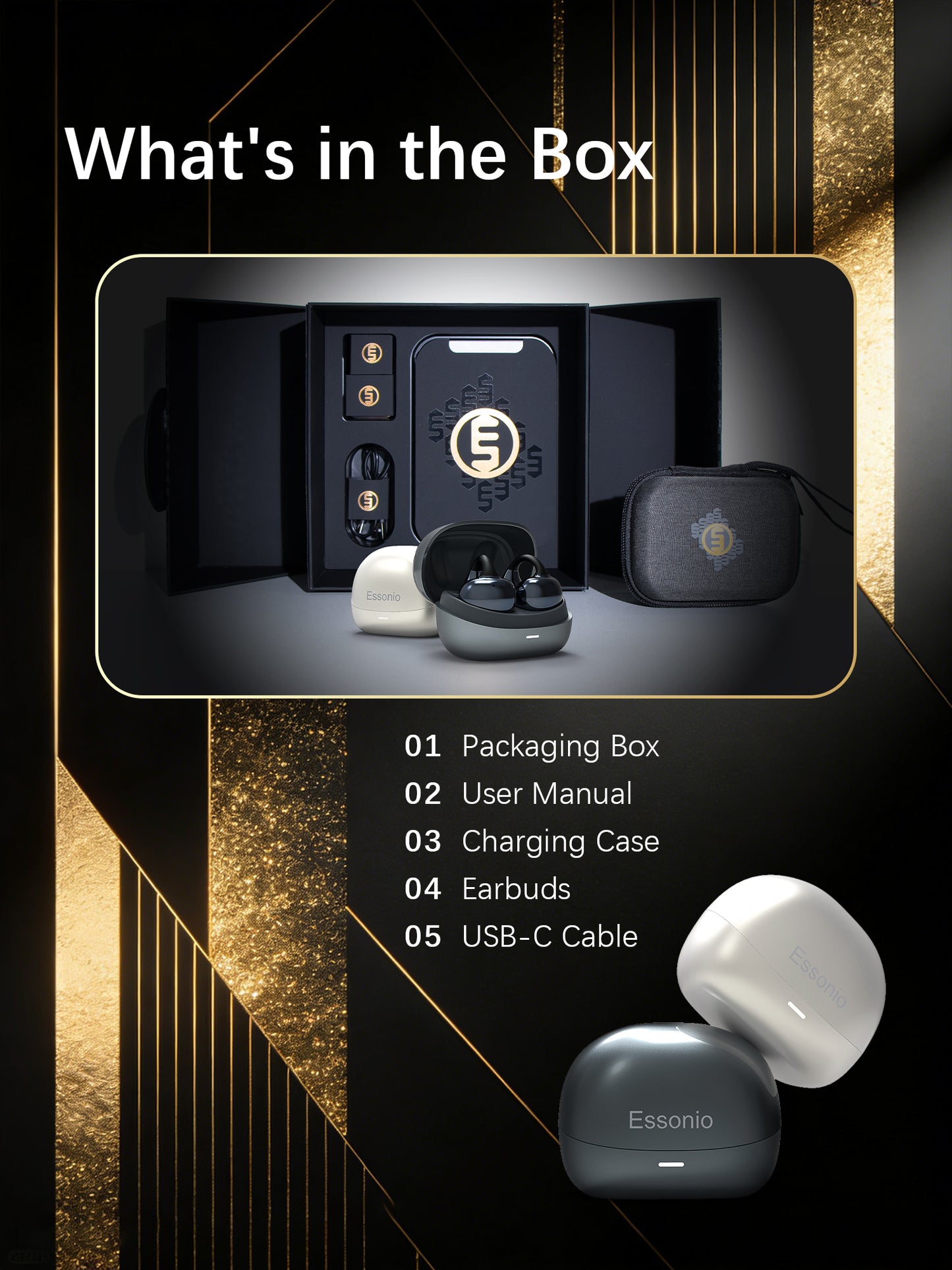 Open Ear Clip On Earbuds Air Conduction Wireless Headphones, Premium Master-Tuned Sound, Bluetooth 6.0, Ultra-Comfort Titanium Fit, AI Clear Calls, IPX5 Waterproof for Sports Running Workout Office