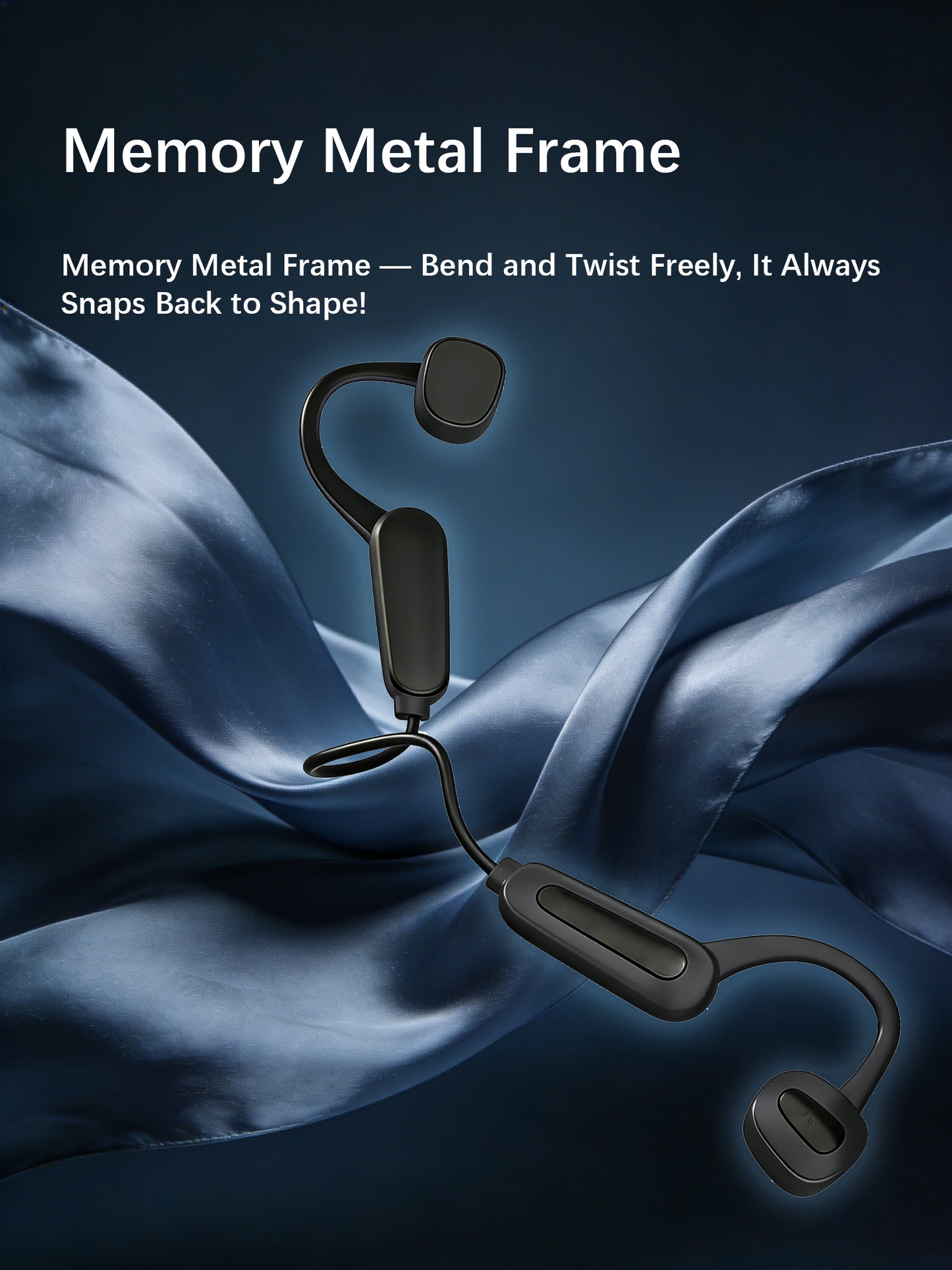 Essonio Bone Conduction Headphones IP68 Waterproof for Swimming, 32GB MP3 Player Bluetooth 5.3 Open Ear Headphones, 12H Battery, Secure Fit for Running & Cycling Black