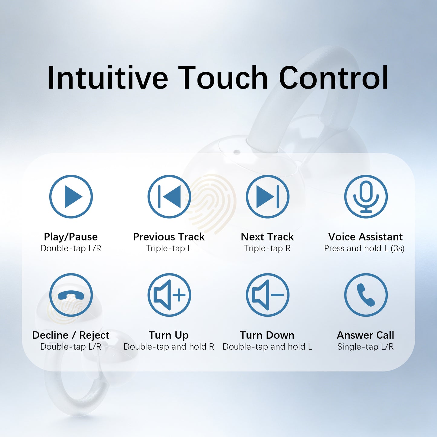 Essonio Ultra Open Ear Earbuds Removable Washable Case Wireless Clip On Headphones Powerful Sound Bluetooth 6.0 Dual Device Sync AI Clear Calls Waterproof for Sports Work Black