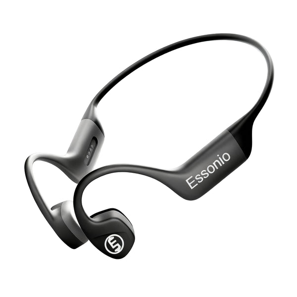 Bone Conduction Headphones IP68 Waterproof Swimming Headphones with Mic Bluetooth Open Ear Earbuds with MP3 Mode 32GB Memory Deep Bass Secure Fit for Running, Cycling and Fitness, Black