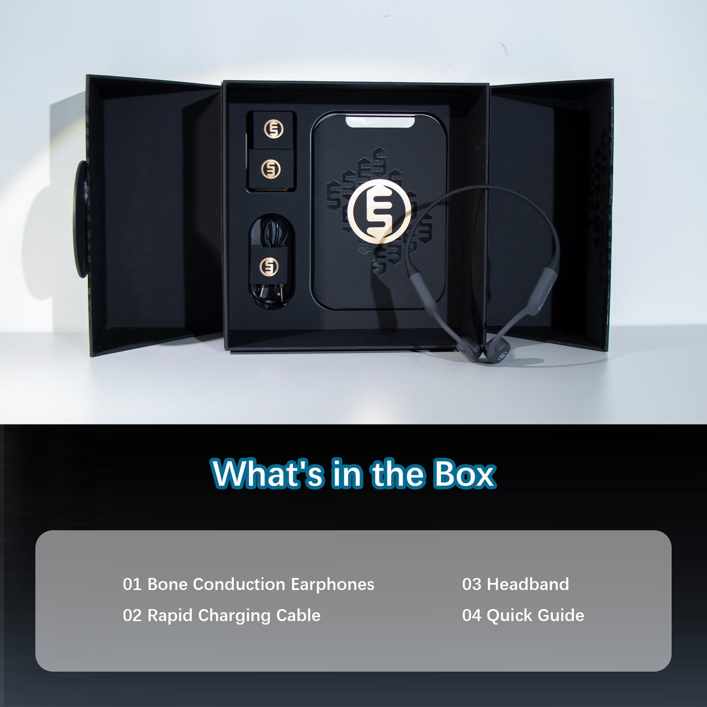 Bone Conduction Headphones IP68 Waterproof Swimming Headphones with Mic Bluetooth Open Ear Earbuds with MP3 Mode 32GB Memory Deep Bass Secure Fit for Running, Cycling and Fitness, Black