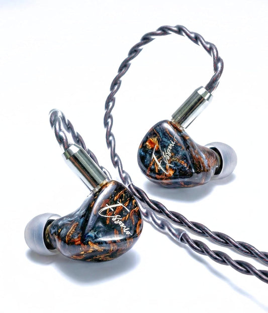 Essonio ES-C13 Handcrafted Wood in-Ear Monitor, 2 Knowles BA+1DD Hybrid Hi-Fi IEM, Noise Cancelling Wired Earbuds, 5N Silver-Plated Cable, 3.5/4.4mm/Type-C, Pro Earphones for Studio, Music, Stage