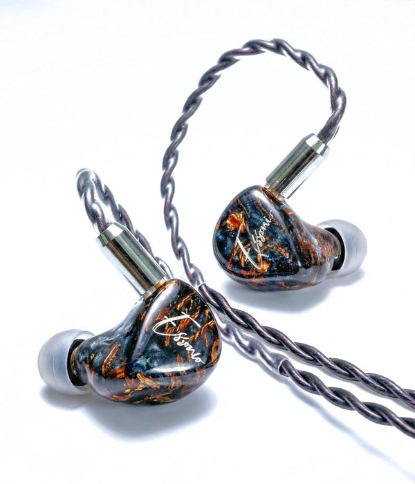 Essonio ES-C13 Handcrafted Wood in-Ear Monitor, 2 Knowles BA+1DD Hybrid Hi-Fi IEM, Noise Cancelling Wired Earbuds, 5N Silver-Plated Cable, 3.5/4.4mm/Type-C, Pro Earphones for Studio, Music, Stage