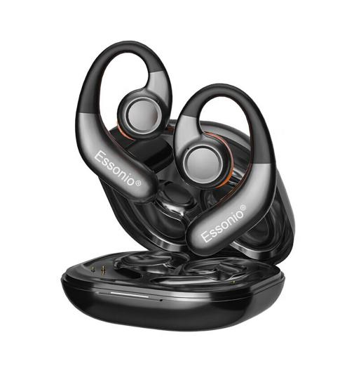 Open Ear Wireless Earbuds 9Hrs Playtime IPX5 Waterproof | ESSONIO-M13, Stereo Sound with Touch Control Secure Ear-Hook for Running Cycling Gym & Commuters