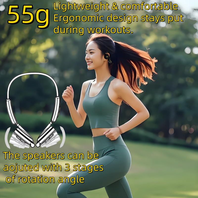Essonio Open Ear Headphones - Ultra Deep Bass Wireless Bluetooth Air Conduction Headphones 3-Level Deep Bass Ultra-Wideband ANC 20H Play Multi-Point Connect Clear Call 4