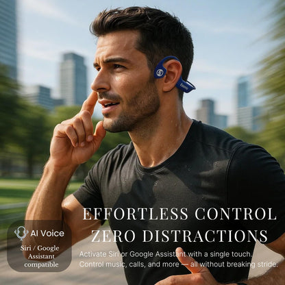 Swimming Headphone Bone Conduction Headphones – Waterproof IP68, Open-Ear Bluetooth 5.4 with 32GB MP3, Built-in Mic, AI Voice Control, Liquid-Silicone Wrapped Titanium for Swimming, Running, and Gym